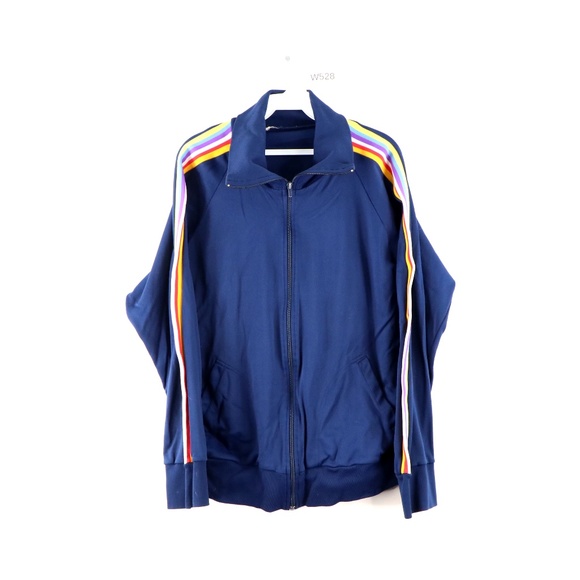 Vintage Other - Vintage 70s Rainbow Striped Warm Up Track Jacket